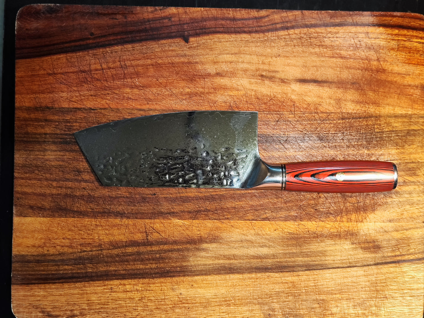 37号VG10大马士革切片刀Chinese kitchen knife中式菜刀(轻)
(中式刀)